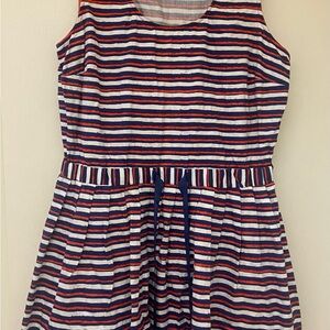 Maison Jules Navy and Orange Striped Dress